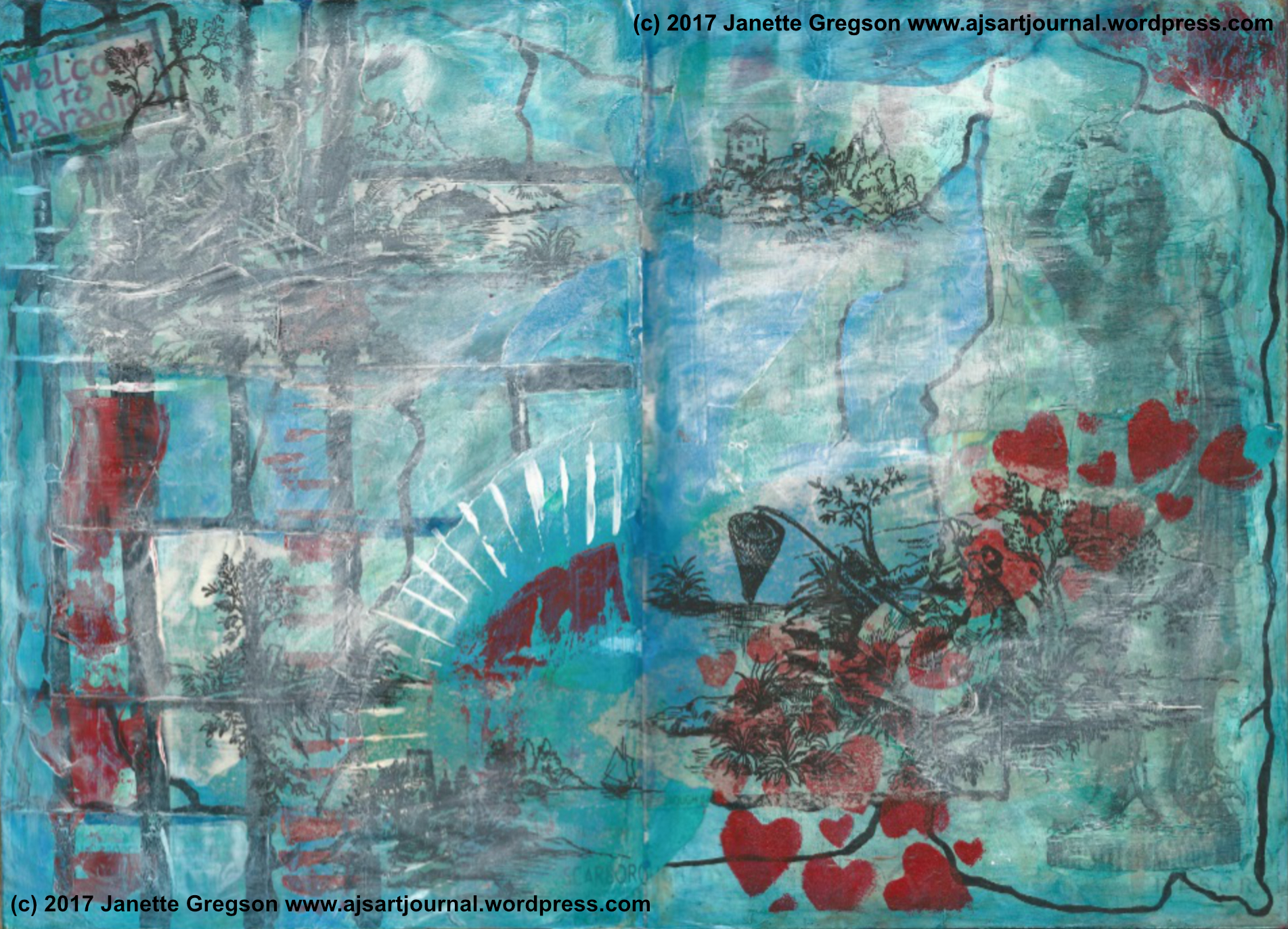 Welcome to Paradise spread with copyright